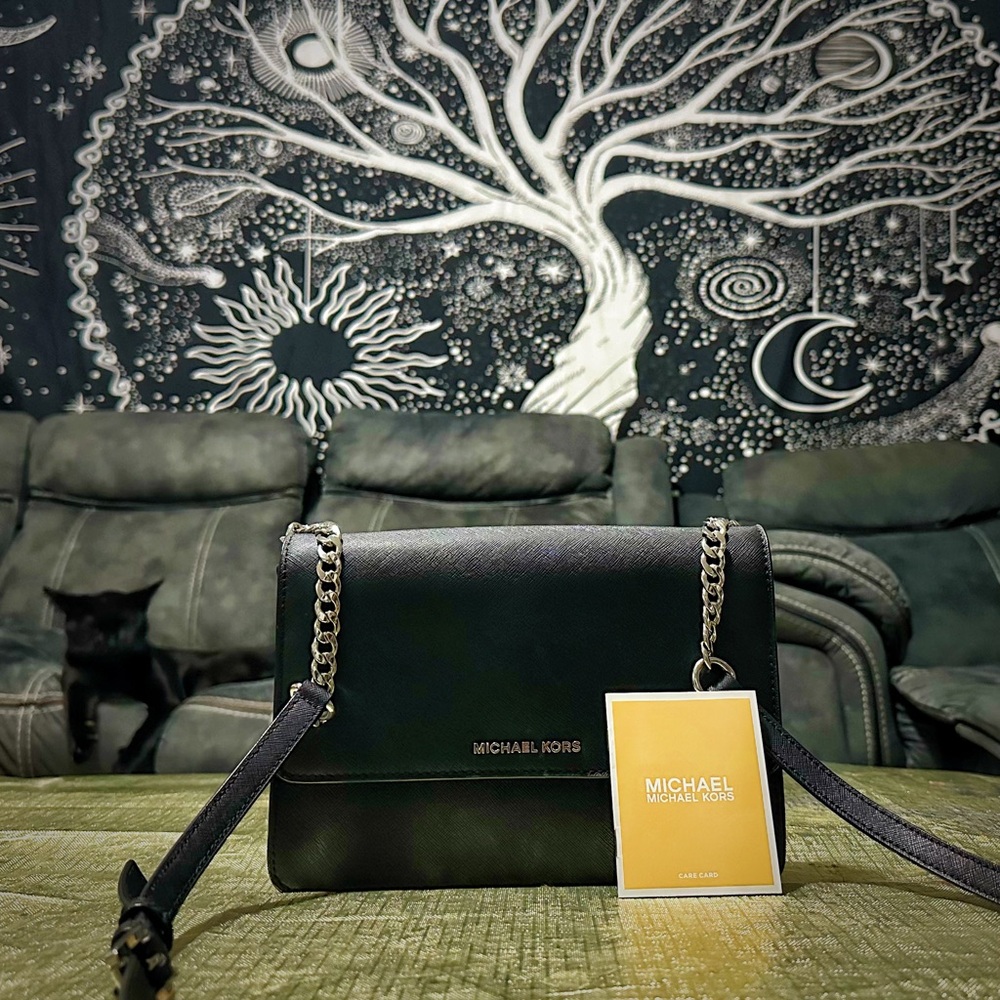 Vintage Y2K Michael Kors Black Leather Crossbody purse ❌80% OFF SALE❌ - Picture 4 of 14
